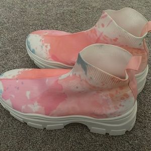 Tie Dye High Top Platform Sneakers